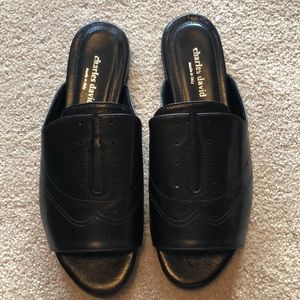 NWB Charles David leather slides
